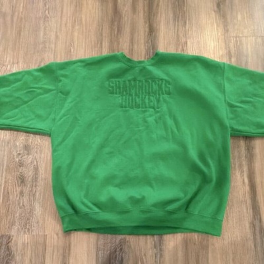 Heavy Blend Sweatshirt Green 2XL Embroidered Shamrock Hockey